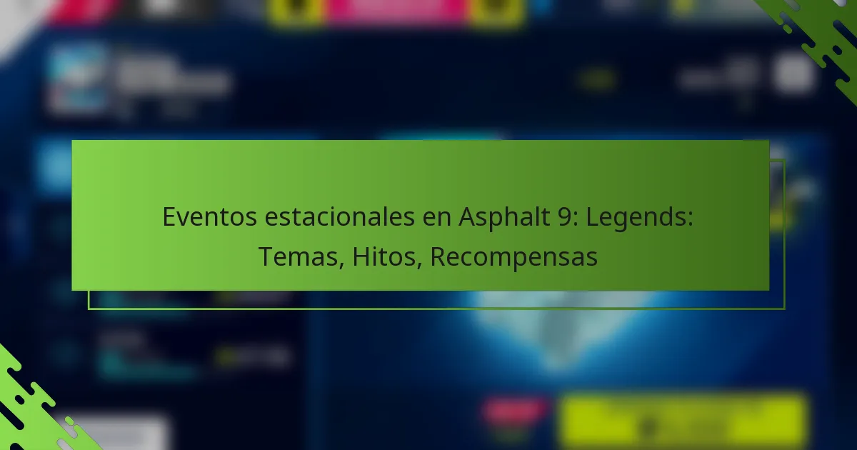 Eventos estacionales en Asphalt 9: Legends: Temas, Hitos, Recompensas