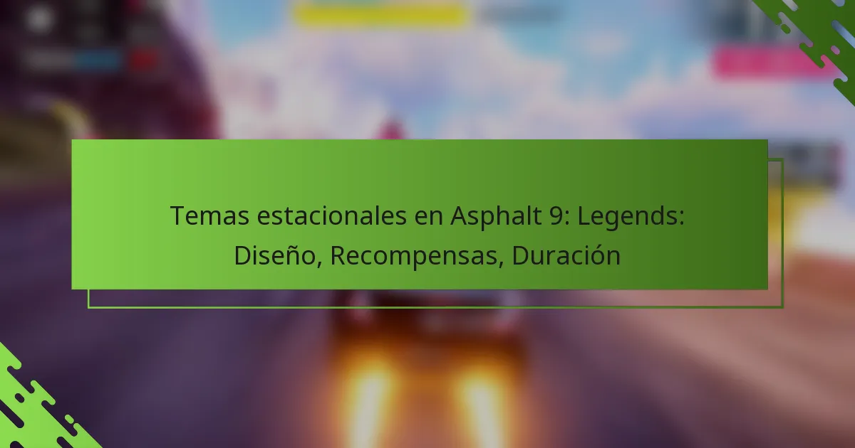 Temas estacionales en Asphalt 9: Legends: Diseño, Recompensas, Duración
